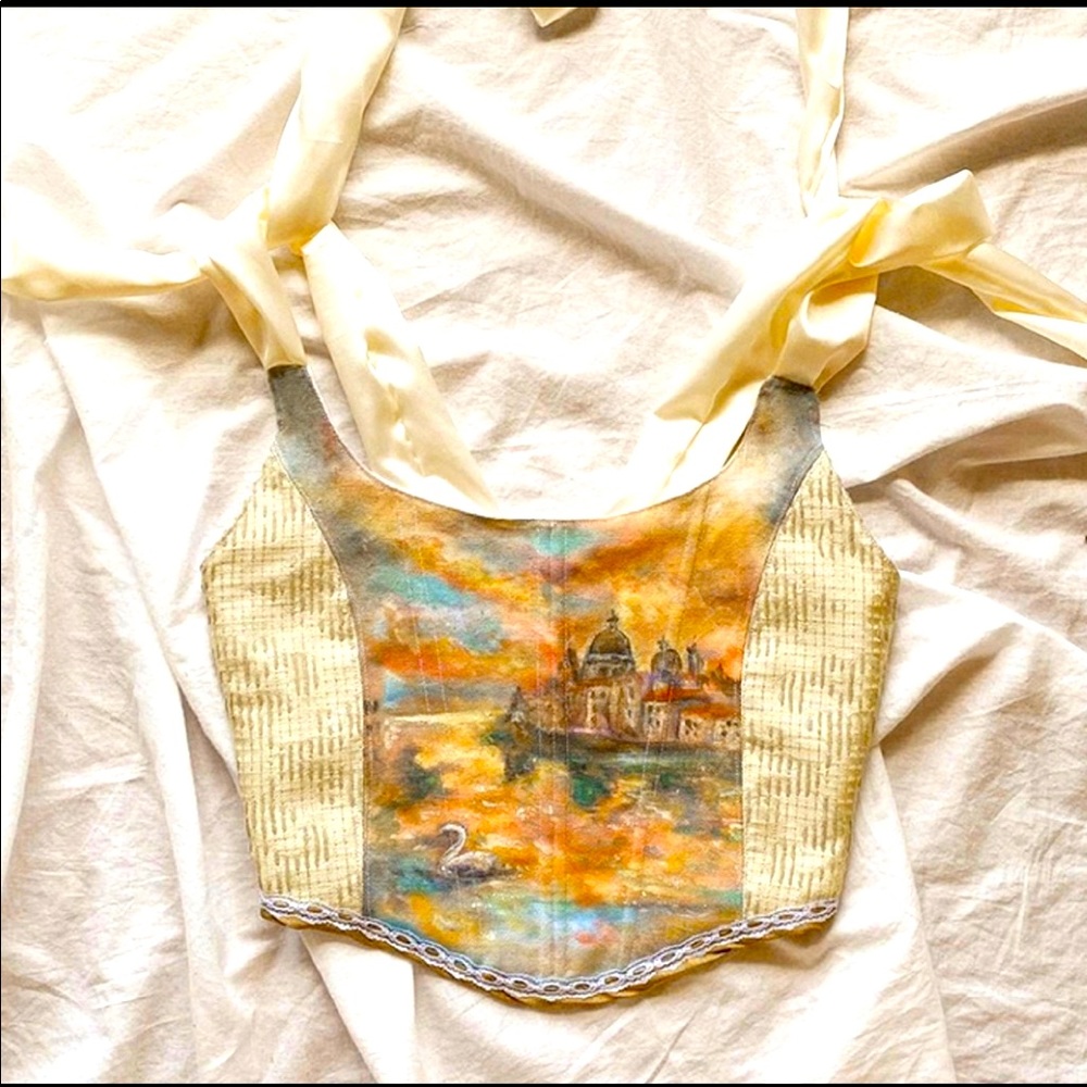 Vintage Victorian Style Corset Bustier Top
